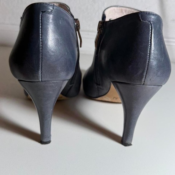 Vince Camuto Dark Blue Leather Booties with Zipper - Picture 5 of 7